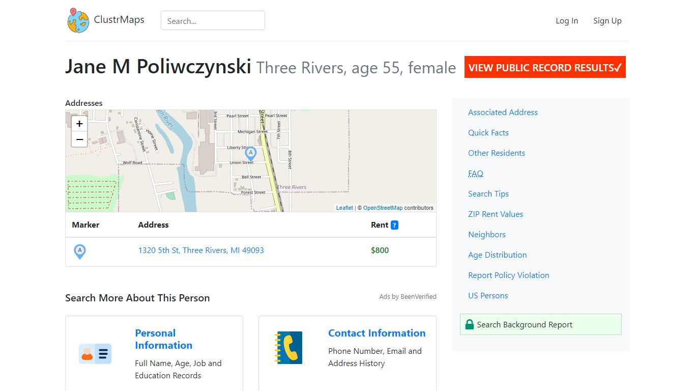 Jane M Poliwczynski, Three Rivers — Public Records Instantly